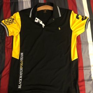 BLACK WATCH POLO YELLEO AND BLACK